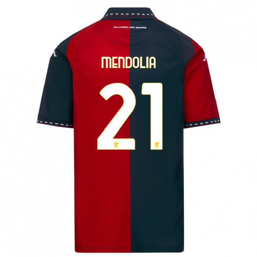 Danxen Homem Camisola Mattia Mendolia #21 Vermelho Preto Branco Principal 2026/27 Camisa Brasil