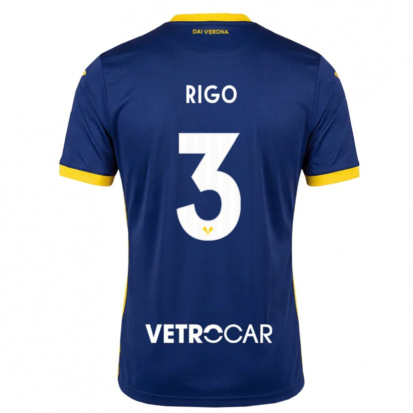 Danxen Homem Camisola Mattia Rigo #3 Azul Real Amarelo Branco Principal 2026/27 Camisa Brasil