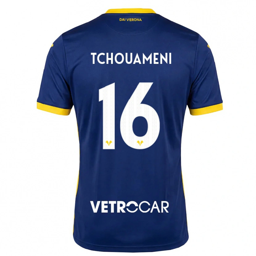 Danxen Homem Camisola Alex Tchouameni #16 Azul Real Amarelo Branco Principal 2026/27 Camisa Brasil