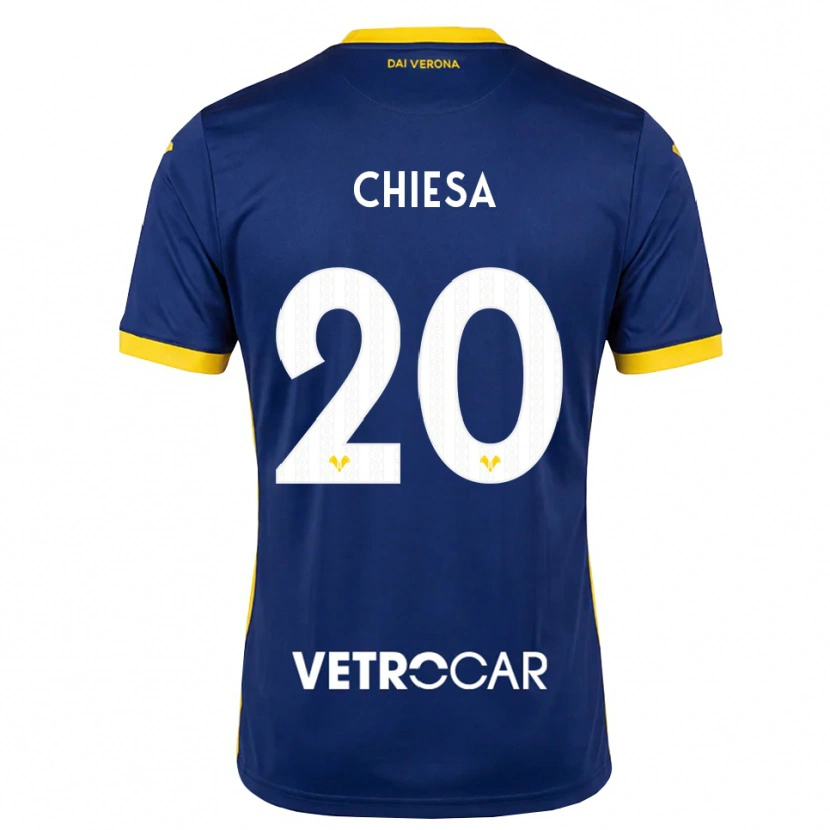 Danxen Homem Camisola Mattia Chiesa #20 Azul Real Amarelo Branco Principal 2026/27 Camisa Brasil