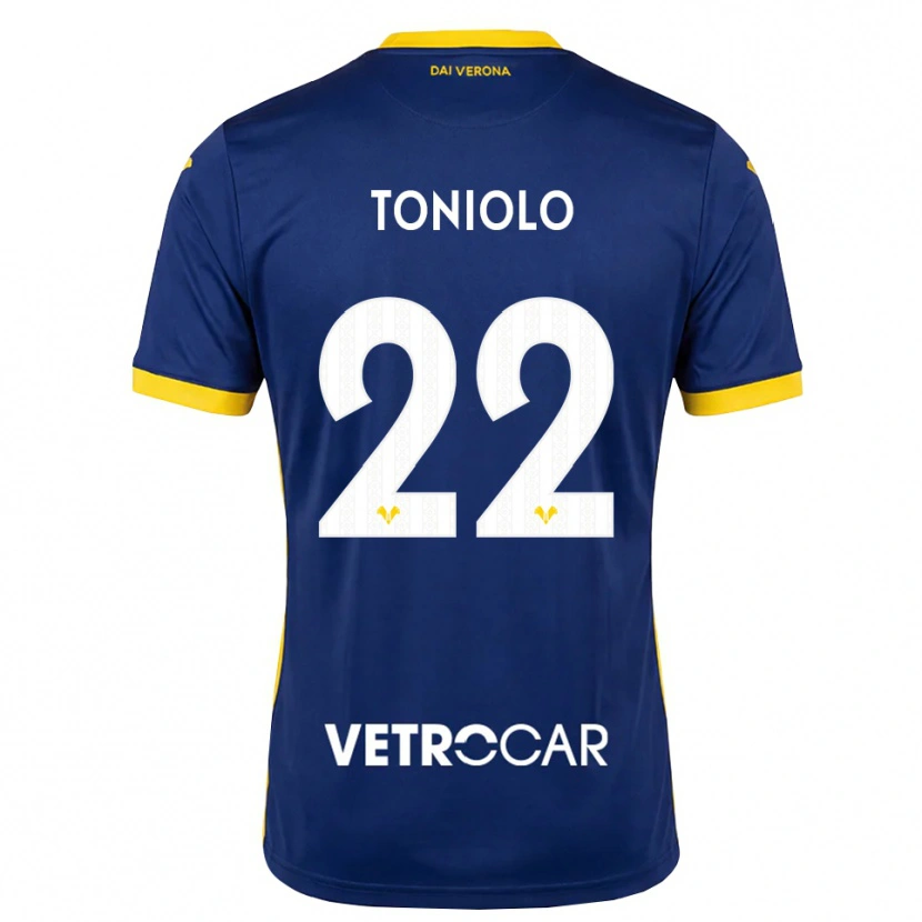 Danxen Homem Camisola Giacomo Toniolo #22 Azul Real Amarelo Branco Principal 2026/27 Camisa Brasil