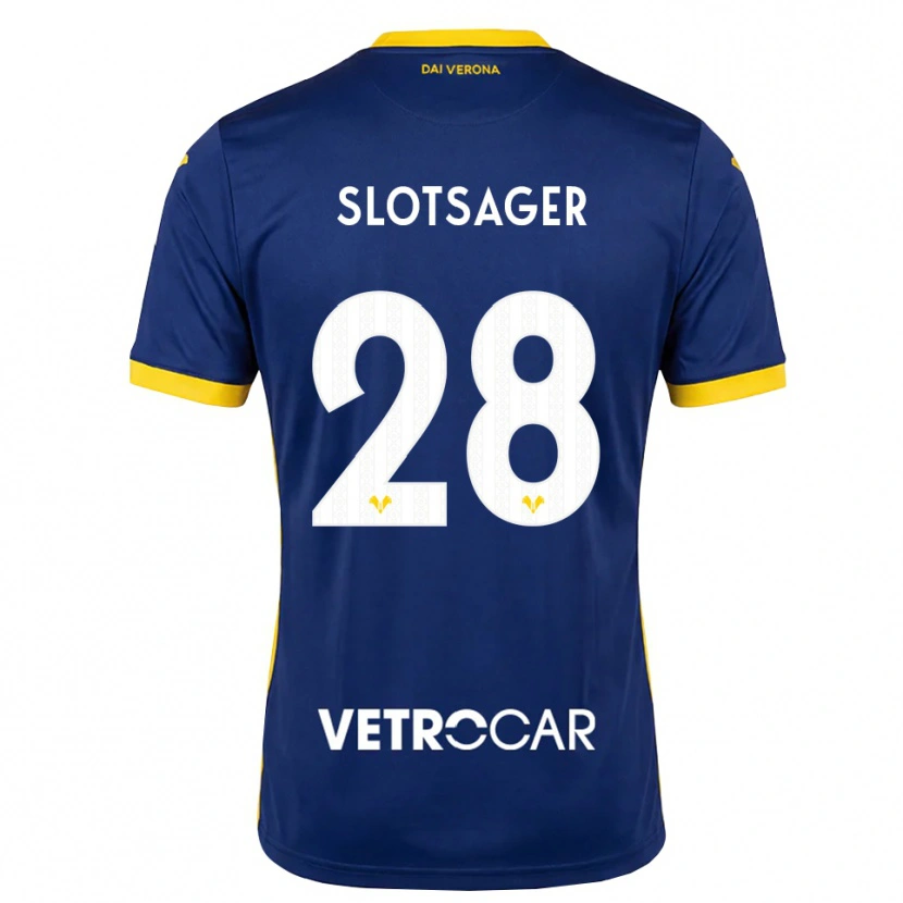 Danxen Homem Camisola Tobias Slotsager #28 Azul Real Amarelo Branco Principal 2026/27 Camisa Brasil