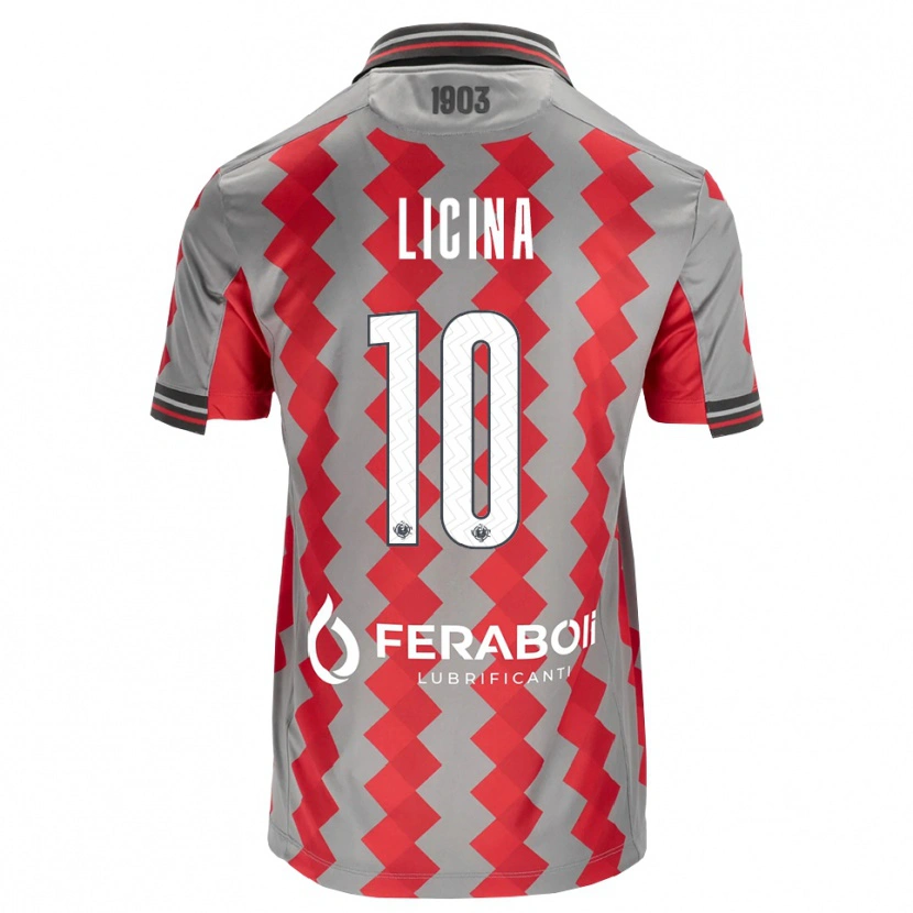 Danxen Homem Camisola Adin Licina #10 Cinza Vermelho Branco Principal 2026/27 Camisa Brasil