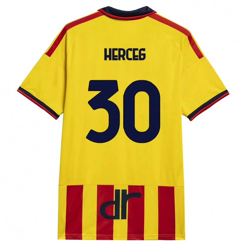 Danxen Homem Camisola Lovro Herceg #30 Amarelo Vermelho Principal 2026/27 Camisa Brasil