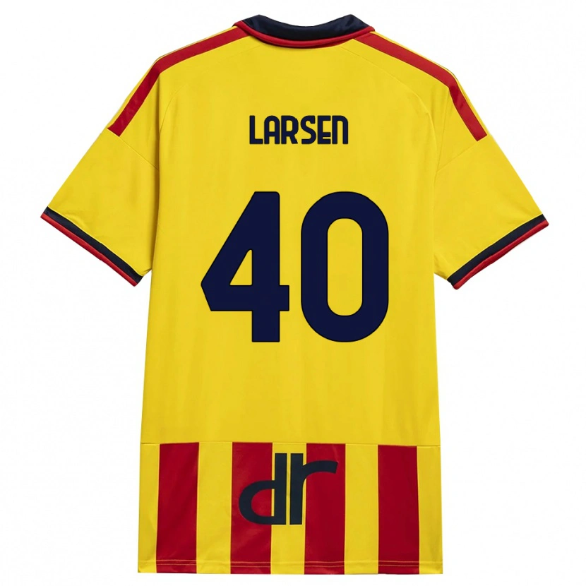 Danxen Homem Camisola Emil Larsen #40 Amarelo Vermelho Principal 2026/27 Camisa Brasil