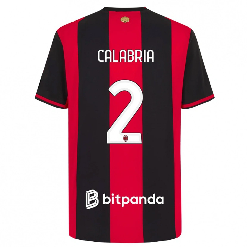 Danxen Homem Camisola Davide Calabria #2 Vermelho Preto Branco Principal 2026/27 Camisa Brasil
