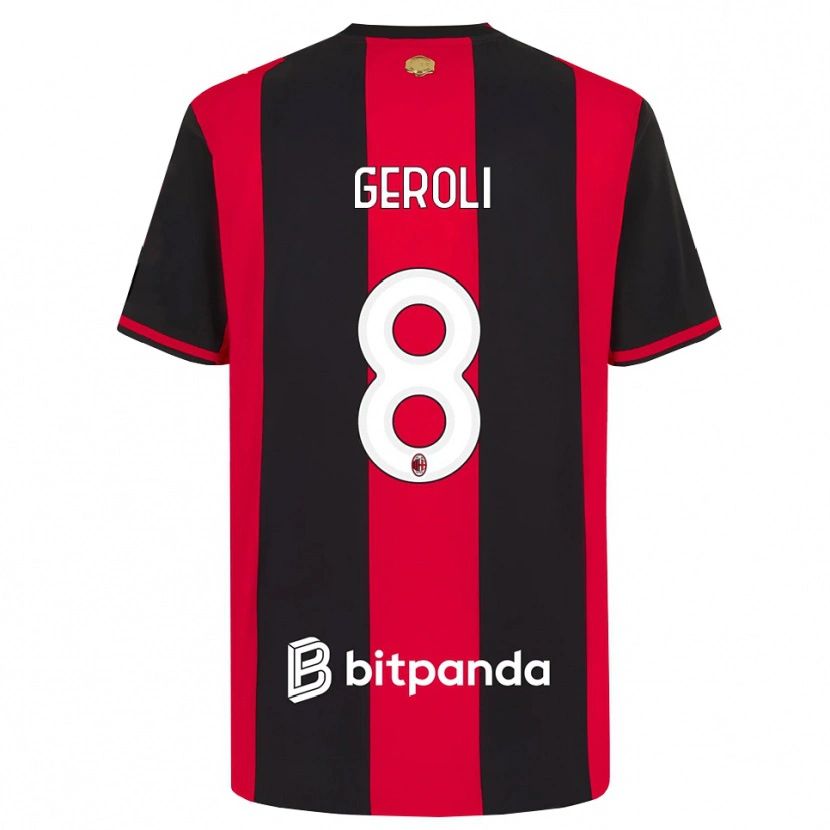 Danxen Homem Camisola Matteo Geroli #8 Vermelho Preto Branco Principal 2026/27 Camisa Brasil