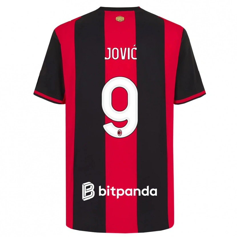 Danxen Homem Camisola Luka Jovic #9 Vermelho Preto Branco Principal 2026/27 Camisa Brasil