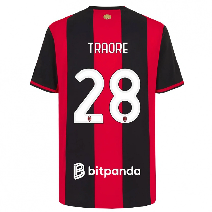 Danxen Homem Camisola Chaka Traore #28 Vermelho Preto Branco Principal 2026/27 Camisa Brasil