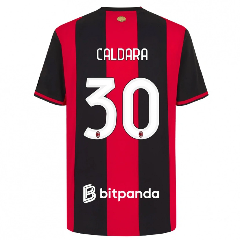 Danxen Homem Camisola Mattia Caldara #30 Vermelho Preto Branco Principal 2026/27 Camisa Brasil