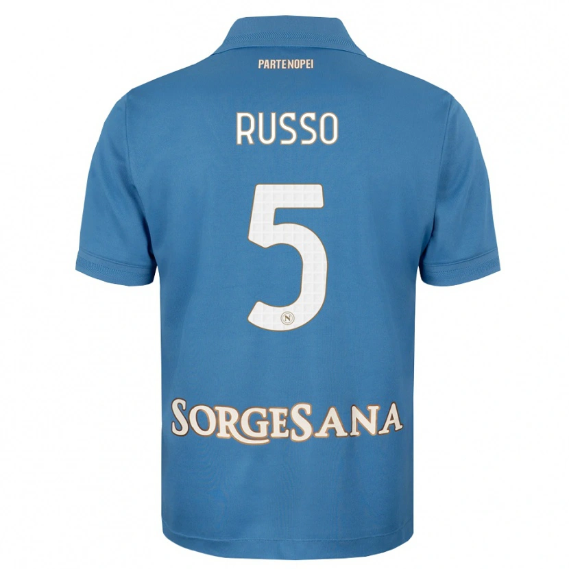 Danxen Homem Camisola Lorenzo Russo #5 Azul Bruma Branco Principal 2026/27 Camisa Brasil