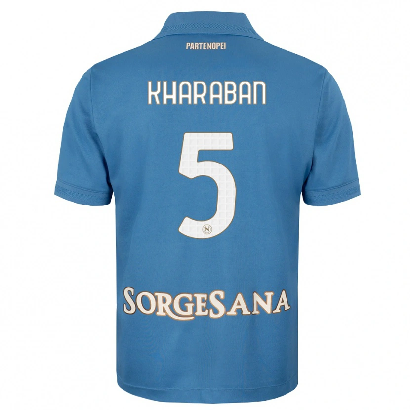 Danxen Homem Camisola Vitaliy Kharaban #5 Azul Bruma Branco Principal 2026/27 Camisa Brasil