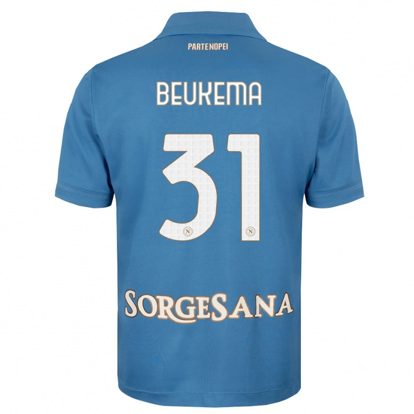 Danxen Homem Camisola Sam Beukema #31 Azul Bruma Branco Principal 2026/27 Camisa Brasil
