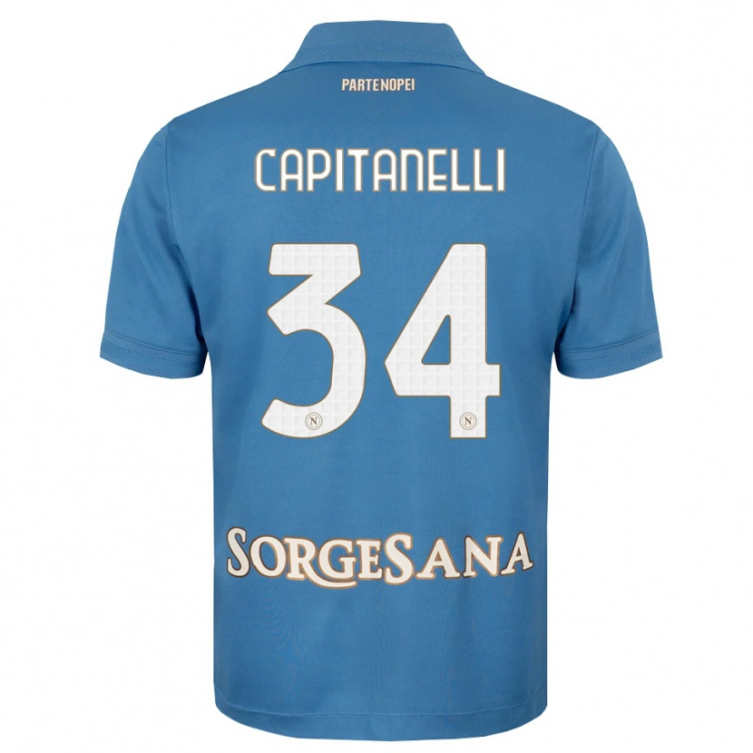 Danxen Homem Camisola Ilaria Capitanelli #34 Azul Bruma Branco Principal 2026/27 Camisa Brasil