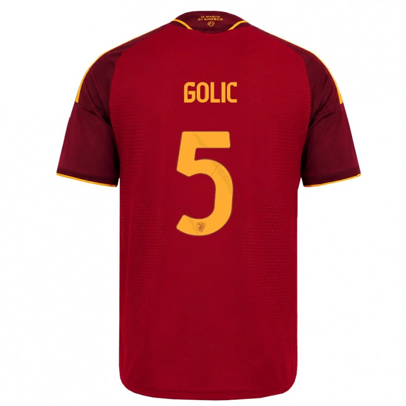 Danxen Homem Camisola Lovro Golic #5 Vermelho Dourado Amarelo Principal 2026/27 Camisa Brasil