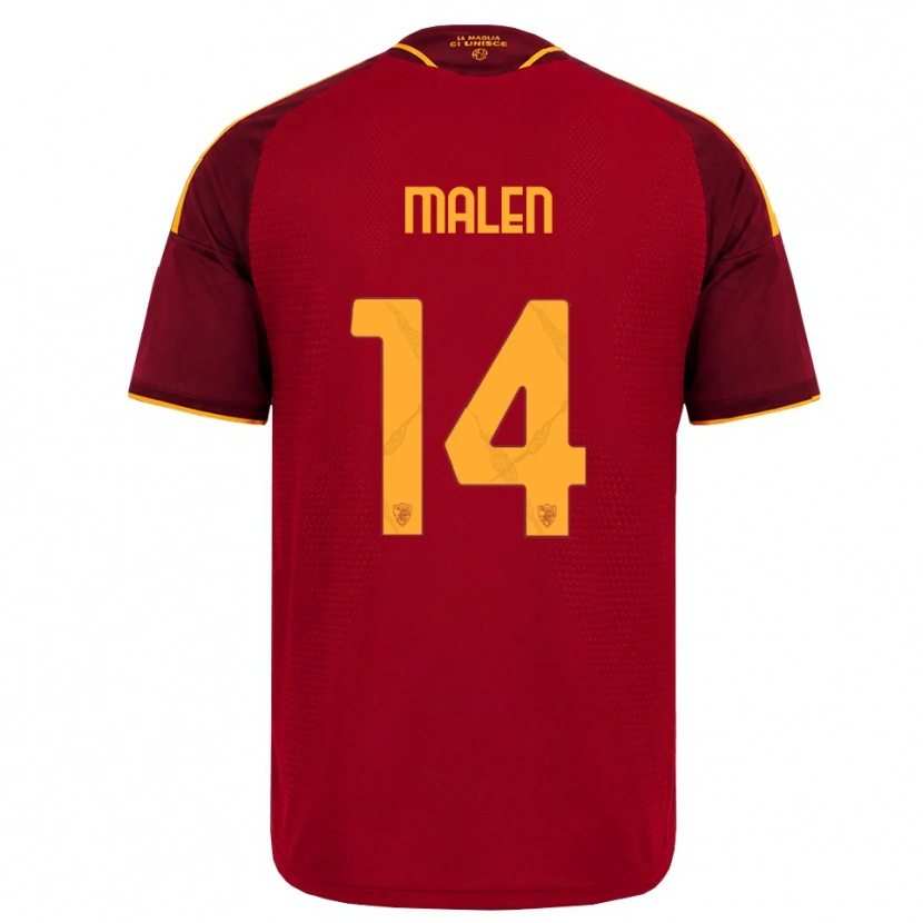 Danxen Homem Camisola Donyell Malen #14 Vermelho Dourado Amarelo Principal 2026/27 Camisa Brasil