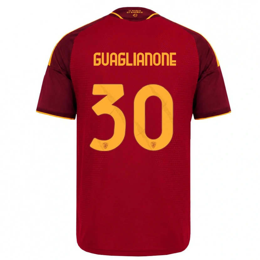 Danxen Homem Camisola Mattia Guaglianone #30 Vermelho Dourado Amarelo Principal 2026/27 Camisa Brasil