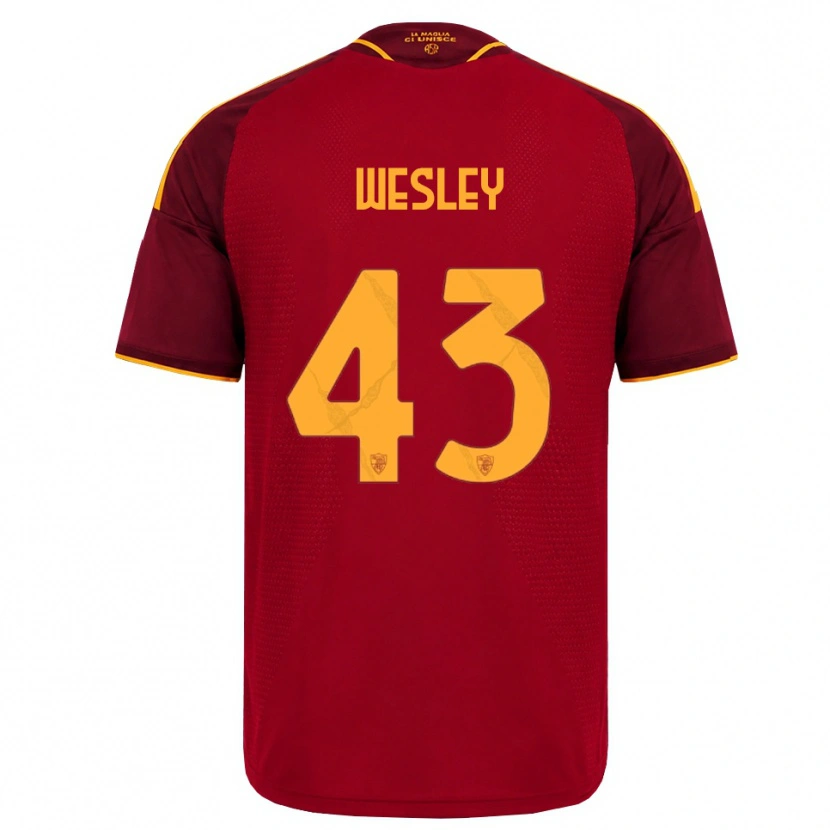 Danxen Homem Camisola Wesley Vinícius França Lima #43 Vermelho Dourado Amarelo Principal 2026/27 Camisa Brasil