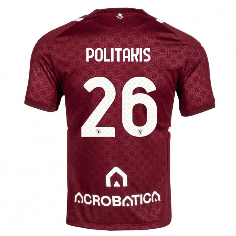 Danxen Homem Camisola Grigorios Politakis #26 Bordô Branco Principal 2026/27 Camisa Brasil