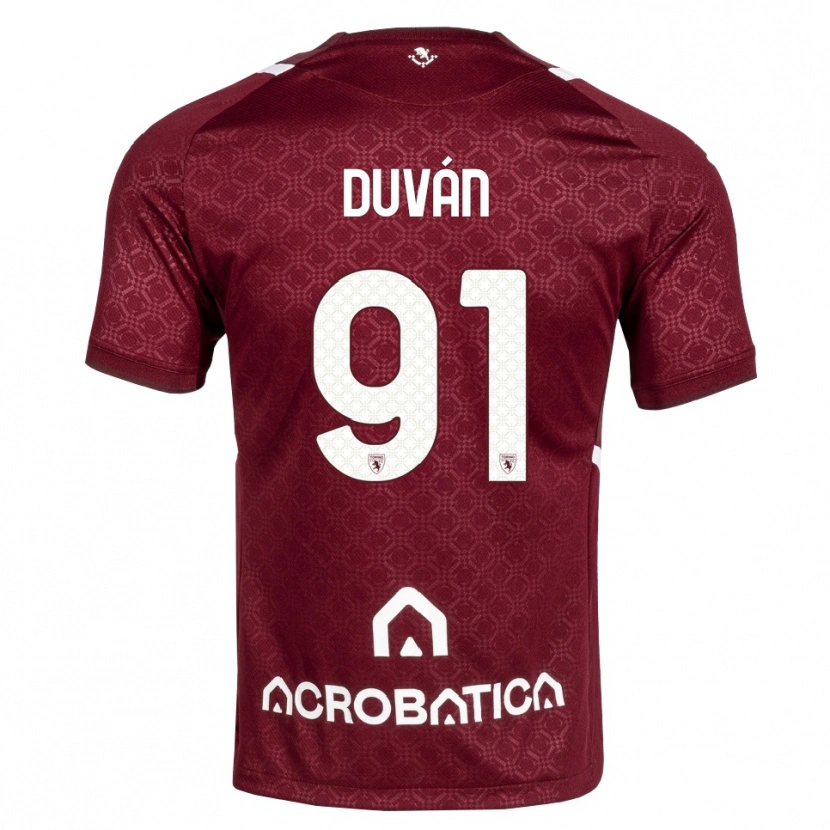 Danxen Homem Camisola Duván Zapata #91 Bordô Branco Principal 2026/27 Camisa Brasil