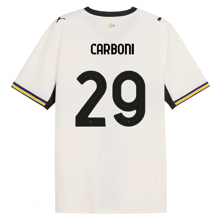 Danxen Homem Camisola Franco Carboni #29 Off-White Preto Amarelo Principal 2026/27 Camisa Brasil