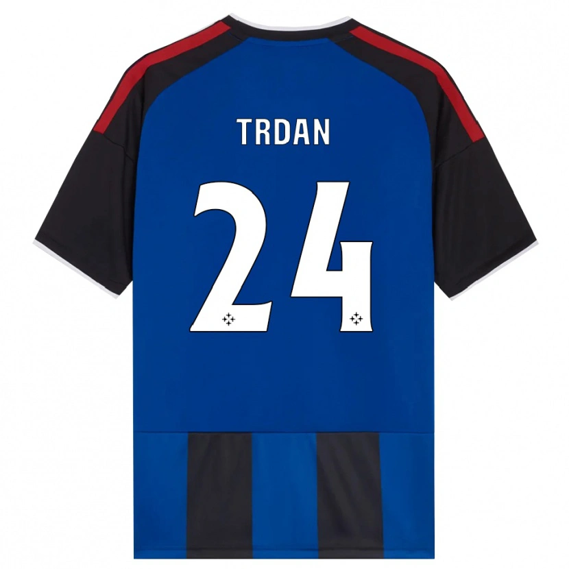 Danxen Homem Camisola Miha Trdan #24 Azul Preto Branco Vermelho Principal 2026/27 Camisa Brasil