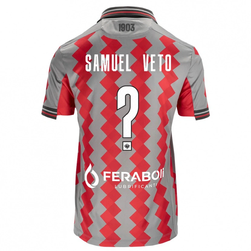 Danxen Homem Camisola Djoloelie Samuel Veto #0 Cinza Vermelho Branco Principal 2026/27 Camisa Brasil