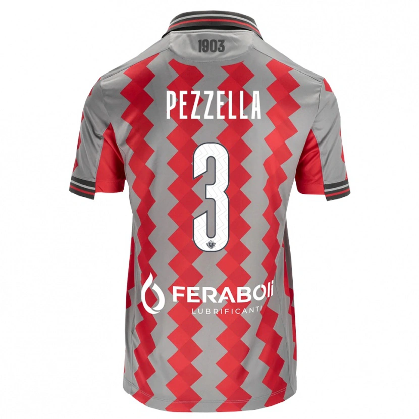 Danxen Homem Camisola Giuseppe Pezzella #3 Cinza Vermelho Branco Principal 2026/27 Camisa Brasil