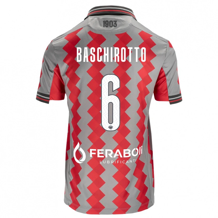 Danxen Homem Camisola Federico Baschirotto #6 Cinza Vermelho Branco Principal 2026/27 Camisa Brasil