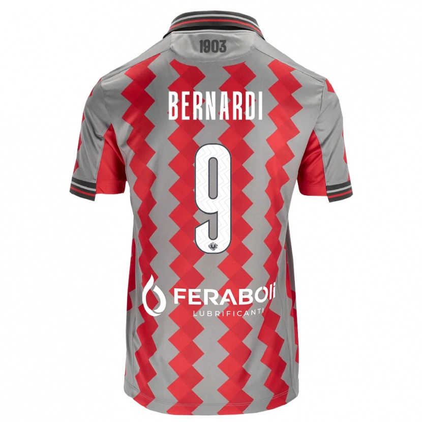 Danxen Homem Camisola Andrea Bernardi #9 Cinza Vermelho Branco Principal 2026/27 Camisa Brasil