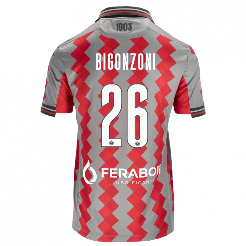Danxen Homem Camisola Michele Bigonzoni #26 Cinza Vermelho Branco Principal 2026/27 Camisa Brasil