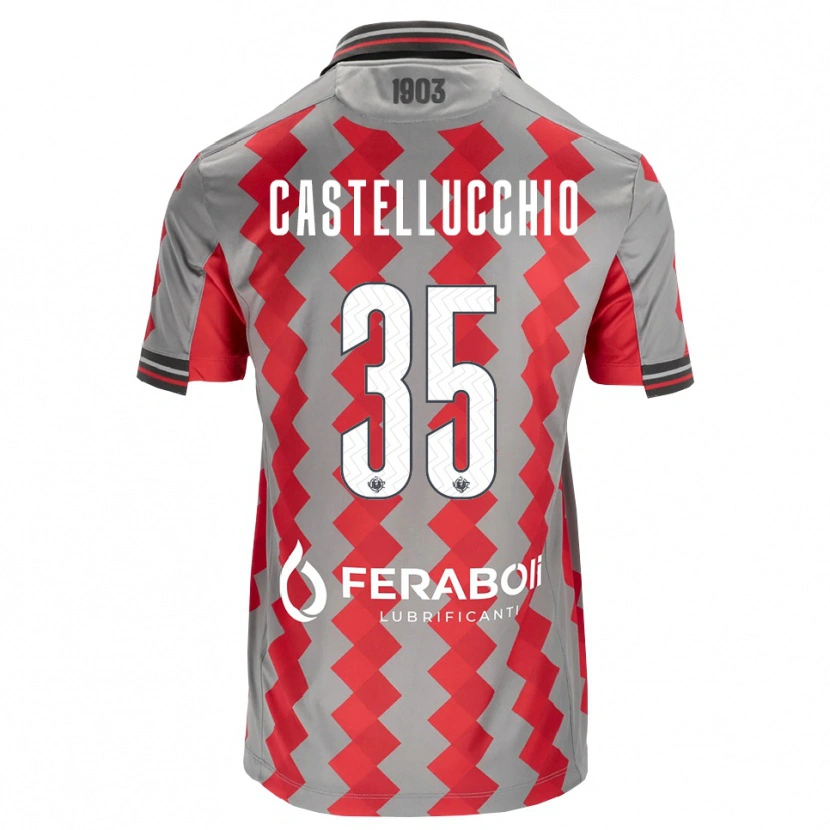 Danxen Homem Camisola Gabriele Castellucchio #35 Cinza Vermelho Branco Principal 2026/27 Camisa Brasil