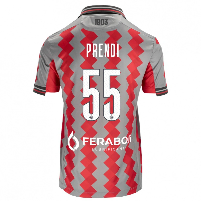 Danxen Homem Camisola Denis Prendi #55 Cinza Vermelho Branco Principal 2026/27 Camisa Brasil