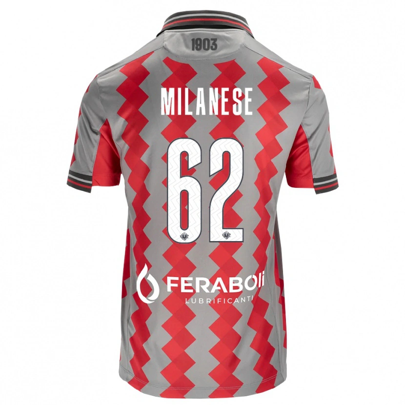 Danxen Homem Camisola Tommaso Milanese #62 Cinza Vermelho Branco Principal 2026/27 Camisa Brasil