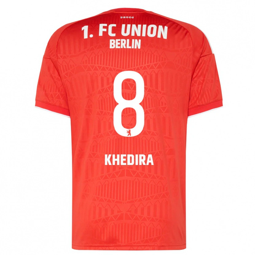 Danxen Homem Camisola Rani Khedira #8 Vermelho Branco Principal 2026/27 Camisa Brasil