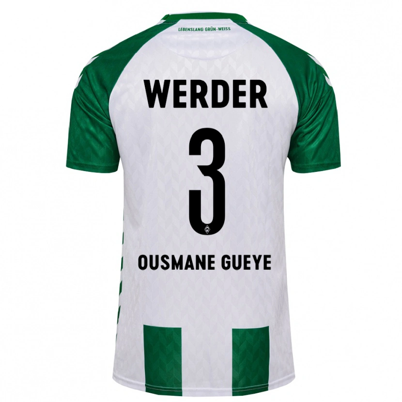 Danxen Homem Camisola Papa Ousmane Gueye #3 Verde Branco Principal 2026/27 Camisa Brasil