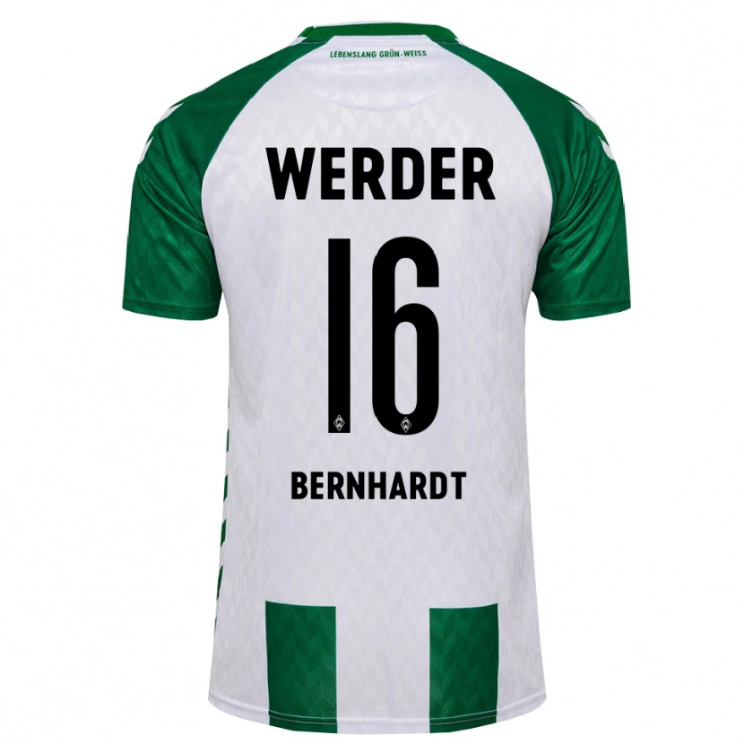 Danxen Homem Camisola Emilie Bernhardt #16 Verde Branco Principal 2026/27 Camisa Brasil