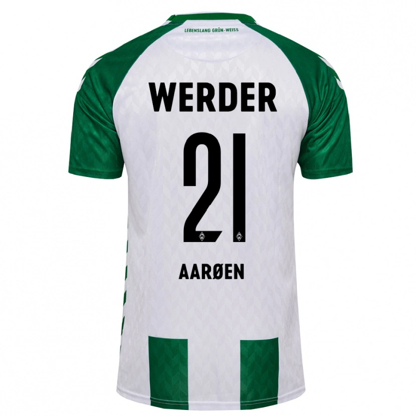 Danxen Homem Camisola Isak Hansen-Aaröen #21 Verde Branco Principal 2026/27 Camisa Brasil
