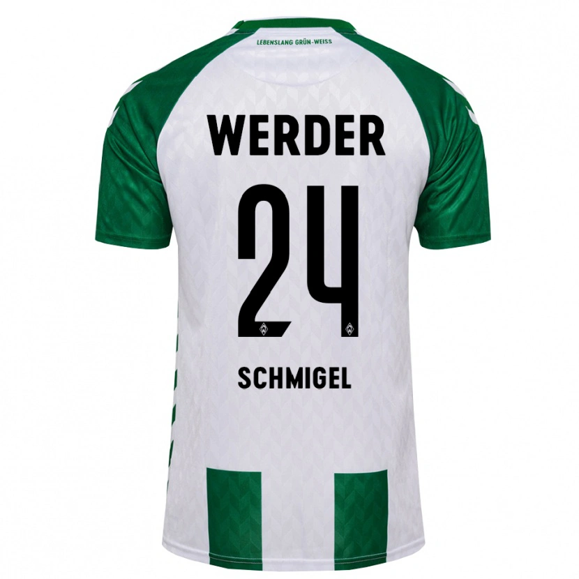 Danxen Homem Camisola Romeo Schmigel #24 Verde Branco Principal 2026/27 Camisa Brasil