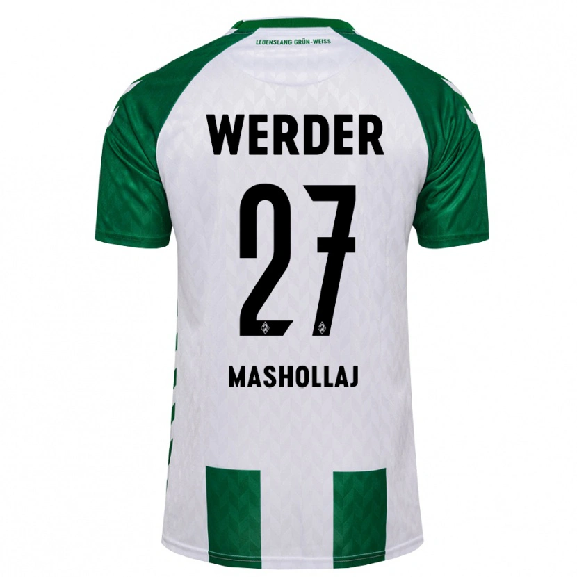 Danxen Homem Camisola Benjamin Mashollaj #27 Verde Branco Principal 2026/27 Camisa Brasil