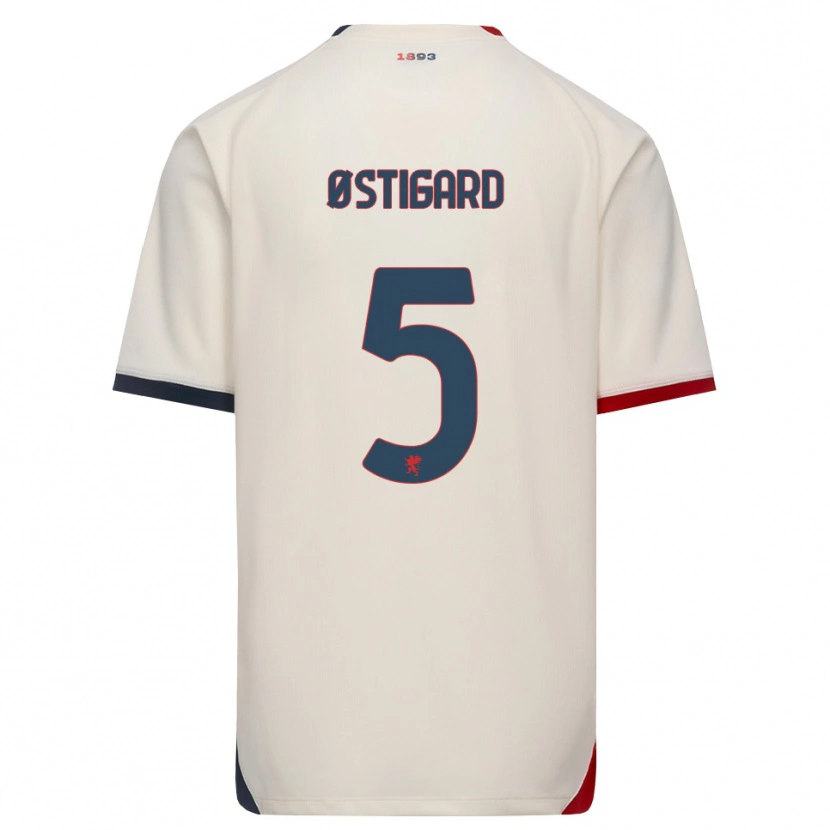 Danxen Homem Camisola Leo Østigård #5 Branco Off-Red Alternativa 2026/27 Camisa Brasil