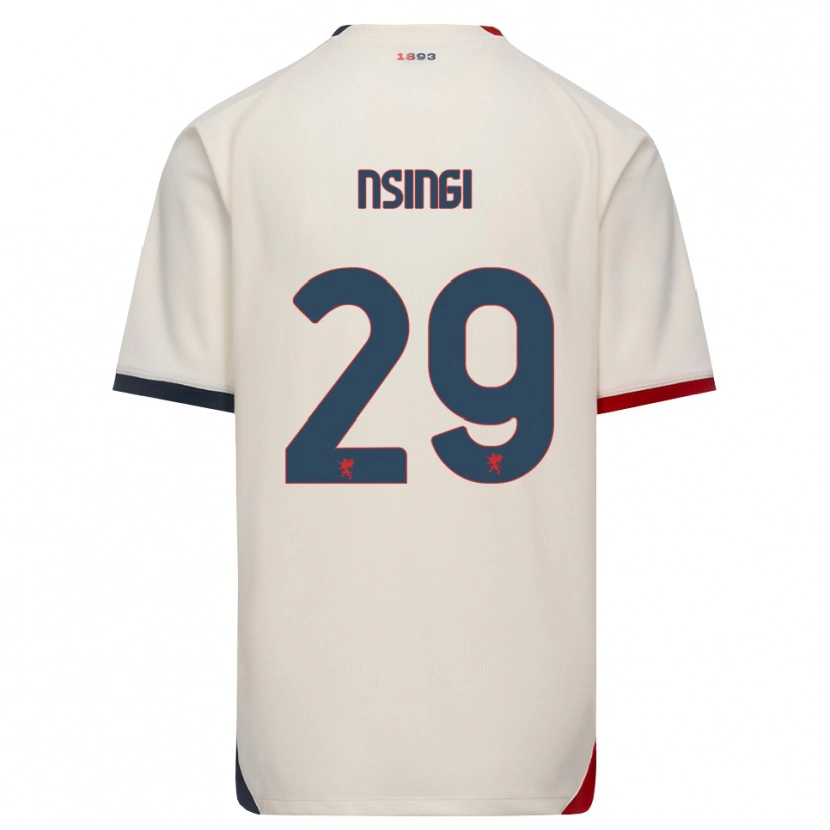Danxen Homem Camisola Jayden Nsingi #29 Branco Off-Red Alternativa 2026/27 Camisa Brasil