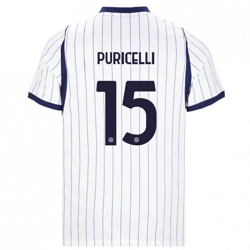 Danxen Homem Camisola Lorenzo Puricelli #15 Branco Azul Marinho Alternativa 2026/27 Camisa Brasil
