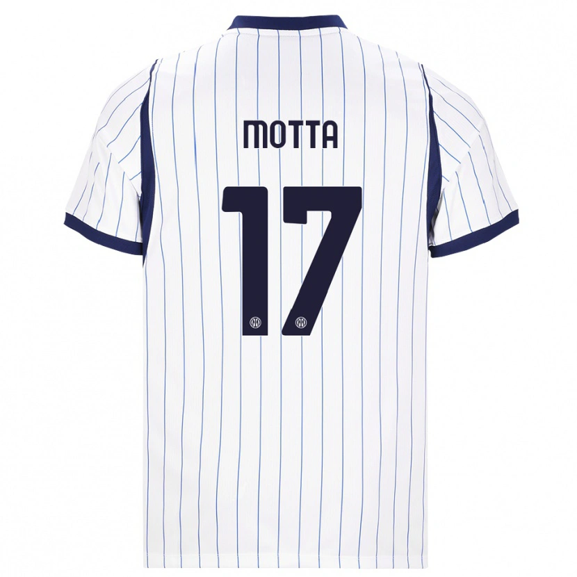 Danxen Homem Camisola Matteo Motta #17 Branco Azul Marinho Alternativa 2026/27 Camisa Brasil