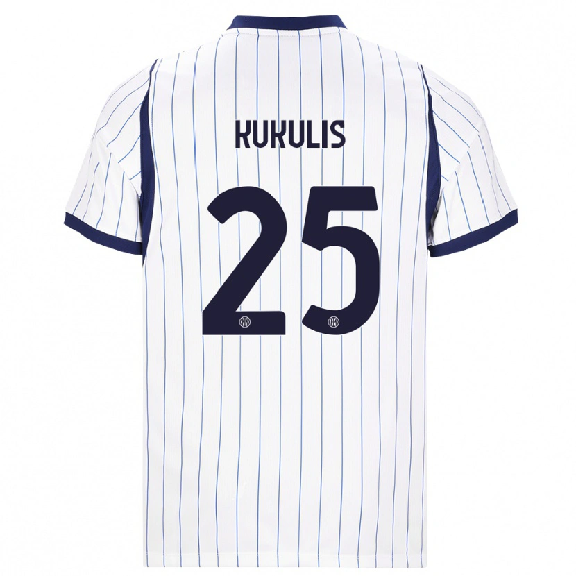 Danxen Homem Camisola Roberts Kukulis #25 Branco Azul Marinho Alternativa 2026/27 Camisa Brasil