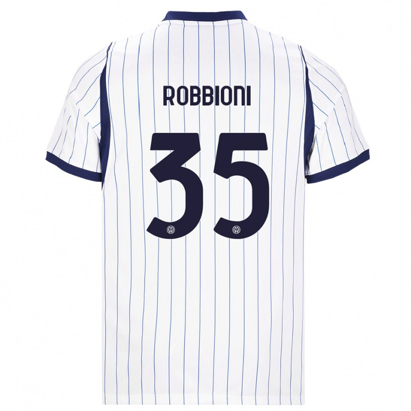 Danxen Homem Camisola Matilde Robbioni #35 Branco Azul Marinho Alternativa 2026/27 Camisa Brasil