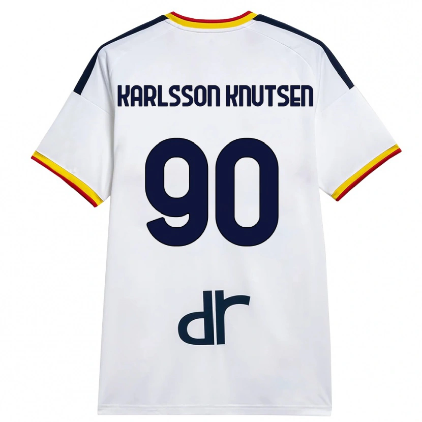 Danxen Homem Camisola Storm Karlsson Knutsen #90 Branco Amarelo Vermelho Alternativa 2026/27 Camisa Brasil