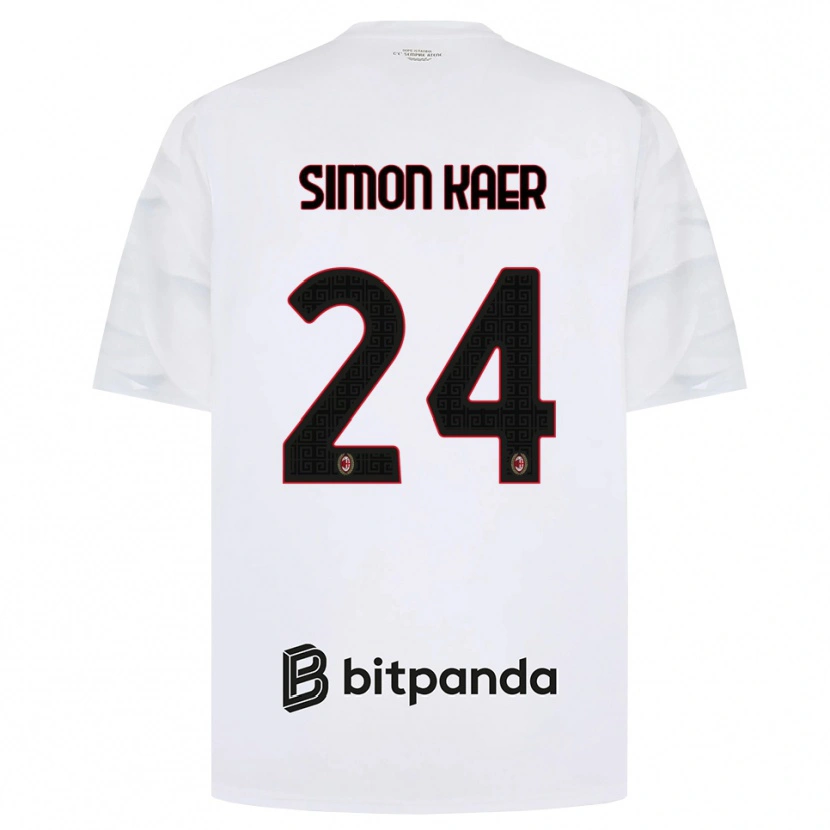 Danxen Homem Camisola Simon Kaer #24 Branco Vermelho Preto Alternativa 2026/27 Camisa Brasil