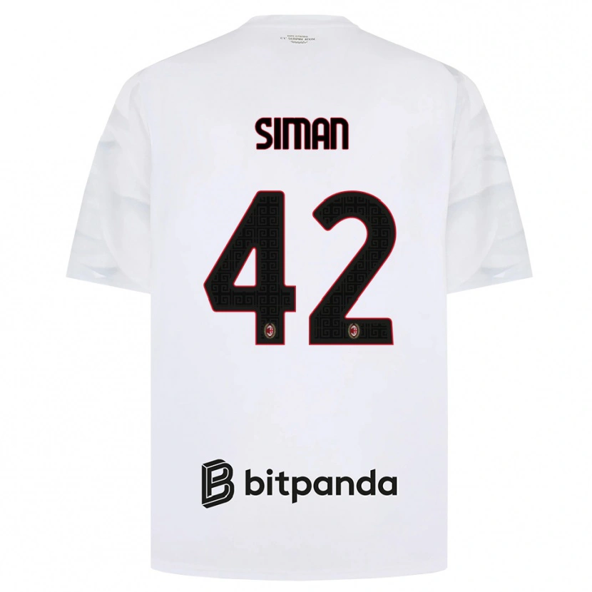 Danxen Homem Camisola Alexandru Șiman #42 Branco Vermelho Preto Alternativa 2026/27 Camisa Brasil