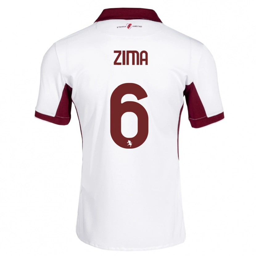 Danxen Homem Camisola David Zima #6 Bordô Branco Vermelho Alternativa 2026/27 Camisa Brasil